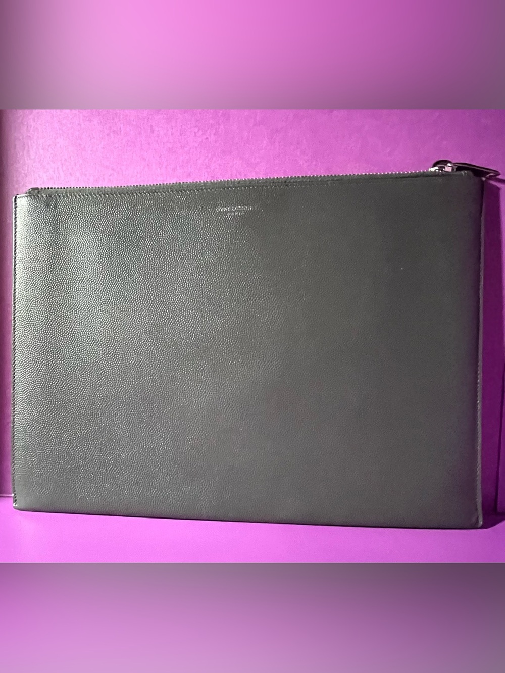 Saint Laurent - Grey Leather - Document/Device Pouch - with COA